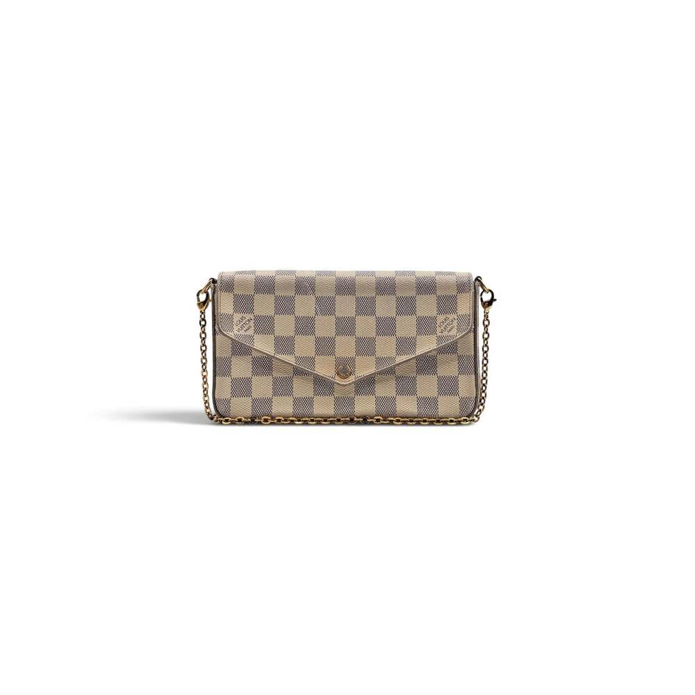 Louis Vuitton Damier Azur Pochette Félicie Chain Shoulder Crossbody Bag